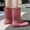 Pink, variant on Outdoor Work Booties for Women Mid Tube Rain B𝗈𝗈𝑡𝑠 Fashion Wading Thick Rain Shoes Non-S𝗅ip So𝗅id Color Water Shoes for Mud Gardening Farming