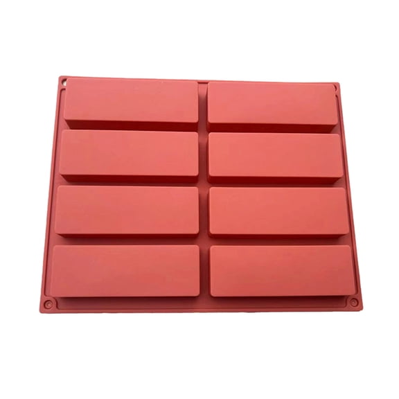8-Cavity Silicone Granola Bar Mold - Non-Stick Chocolate Bar Molds Silicone for Candy, Butter, Protein Bars, Food-Grade Rectangle Baking Mold for Homemade Treats