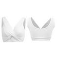 thumbnail image 3 of Sujetador de lactancia materna inalámbrico de algodón puro para mujeres embarazadas, color blanco, talla L, 3 of 12