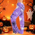 thumbnail image 6 of Domzest Halloween Pajama Pants Women Halloween Graphic Wide Leg Pj Bottoms Drawstring Elastic Waisted Funny Sleepwear Blue L, 6 of 6