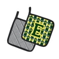 thumbnail image 2 of Letter E Football Green and Yellow Pair of Pot Holders, 2 of 2