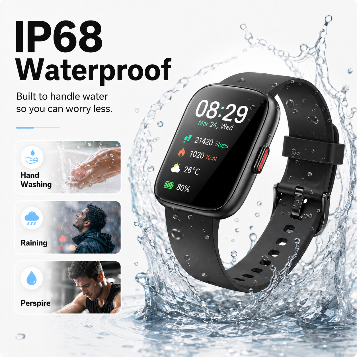 Btootos Smart Watch 1.96-inch HD Fitness Tracker, Black photo 7