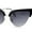 Silver Black - Smoke, variant on Womens Half Rim Cat Eye Gothic Sunglasses Tortoise Gold