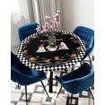 thumbnail image 5 of Halloween Fitted Tablecloth for Round Table,Trick Or Treat Quotes Table Cover with Elastic Edge Waterproof Table Cloth,Pumpkin Ghost Face Black White Plaid Table Covers for Kitchen Indoor 36-44in, 5 of 6