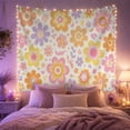 thumbnail image 2 of Floral Garden Flower with Power Stylized Inspired Flowers, Serene Watercolor for Plant Lovers, Botanical Wall Art, Valentine'S Day Gift, Tapestry Wall Hanging for Bedroom and Dorm, 2 of 7