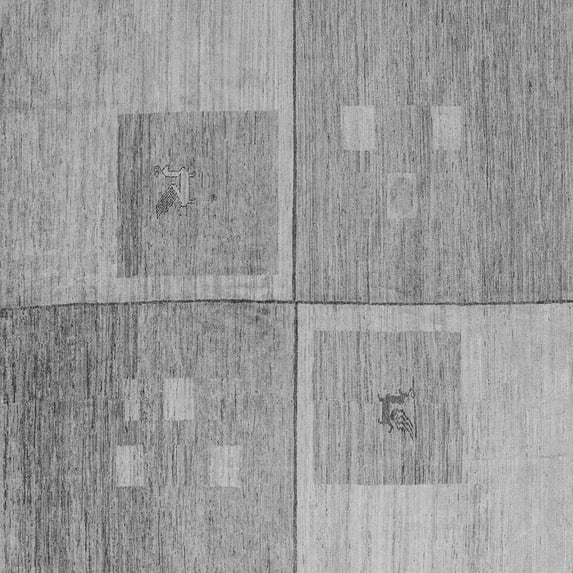 Ahgly Company Indoor Square Abstract Gray Modern Area Rugs, 5' Square