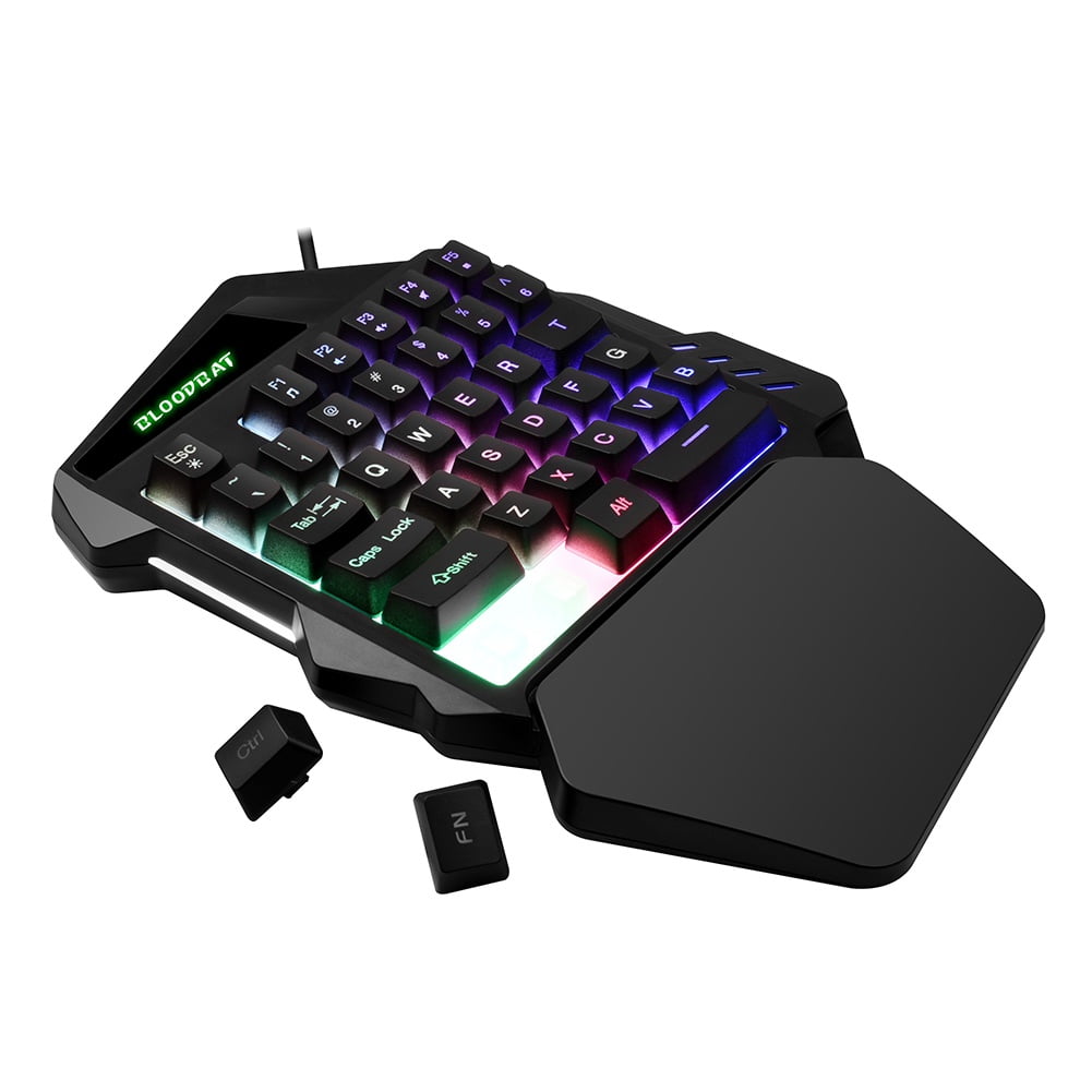  One Handed Gaming Keyboard RGB Backlit, 35 Keys Portable Mini  Gaming Keypad Ergonomic Professional Keyboard, Single Hand Mechanical Gaming  Keyboard with Wrist Rest Support for LOL/PUBG/MOBA/MMO/FPS : Video Games