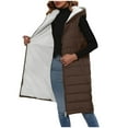 thumbnail image 4 of MaFYtyTPR Women's Long Puffer Vest Outerwear Casual Winter Warm Padded DownTwo-way Zipper Sleeveless Puffy Coat With Pockets Brown XL, 4 of 5