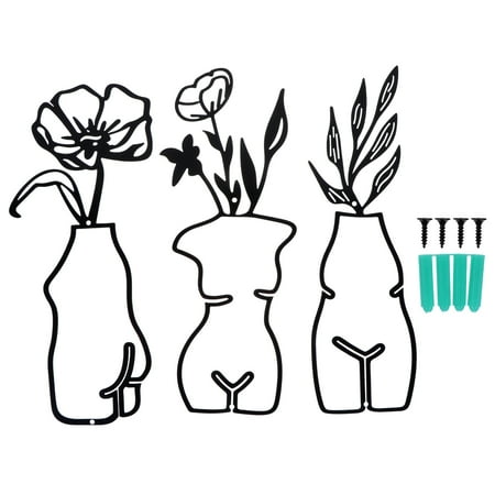 

Qusenong 3Pcs Delicate Vase Shape Pendant Balcony Hanging Decor Decorative Metal Pendant