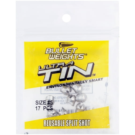 Bullet Weights® Ultra Tin™ Split Shot #5, 17 Pieces