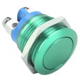 thumbnail image 4 of Interruptor de botón metálico de acero inoxidable de 16 mm, cabeza redonda plana, impermeable, con reinicio automático, 220 V (verde), 4 of 14