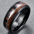 thumbnail image 2 of 8mm Mens Silver Arrow Hawaiian Koa Wood Tungsten Carbide Wedding Ring Size 7-14, 2 of 3