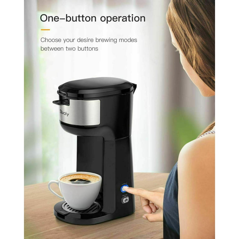 Sboly Single Serve 12 Ounce Coffee Brewer,One Button Operation with Auto  Shut-Off for Coffee or Tea,Blue