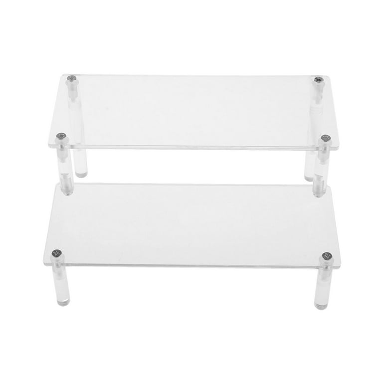 Acrylic Display Stand Riser for Jewelry Models Toys Storage, Stand (Color :  2 Tiers Widh 27x10cm 