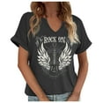 thumbnail image 2 of Guitar Graphic Tees for Women 2026 Summer Casual Short Sleeve V Neck T Shirts for Guitar Player Rock Music Lovers, 2 of 3