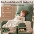 thumbnail image 5 of Leumius Swivel Recliner Chair,270° Swivel Rocker Chair for Adults,Small Rocking Recliner for Small Spaces, Upholstered Fabric Glider Recliner Nursery,Living Room Chair,Theater SeatingDark Green, 5 of 17