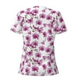 thumbnail image 4 of Naloa Orchids Flowers Print T-Shirts Short Sleeve V Neck Tees for Women Fashion Tops Trendy Lightweight Soft Casual Summer Outfits Clothes, 4 of 5