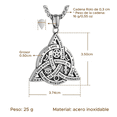 thumbnail image 2 of 2 Pcs Collares Nudo De Bruja Celta Acero Inoxidable Malubero Dorado y Plateado, 2 of 5