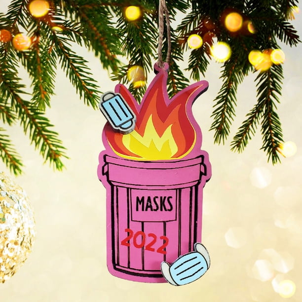 Adornos Colgantes Navideños de Madera para Árbol de Navidad XWSHYW Incendio de Uncontenedor de Basura 2022