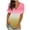 Pink, variant on TIHLMK Blouses for Women T Shirts Women's Fashion Gradient Printed Blouse V-neck Short Sleeve Loose T-shirt Tops Ladies Tops and Blouses Navy