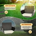 thumbnail image 3 of FDW Set 4 Furniture 4 Piece Wicker Outdoor Bistro Sets Sofa Chair, Brown, 3 of 8
