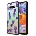 thumbnail image 1 of FINCIBO Slim TPU Bumper + Clear Hard Back Cover for LG Stylo 6 6.8" 2020, Purple Pineapple Pattern, 1 of 6