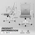 thumbnail image 3 of COOLHUT Ergonomic Office Chair, Comfort Home Desk Chair, Adjustable Dual Lumbar Support Mesh Chair with Flip-up Arms and Adjustable Height - Perfect for Home, Meeting Rooms, Gray, 3 of 11