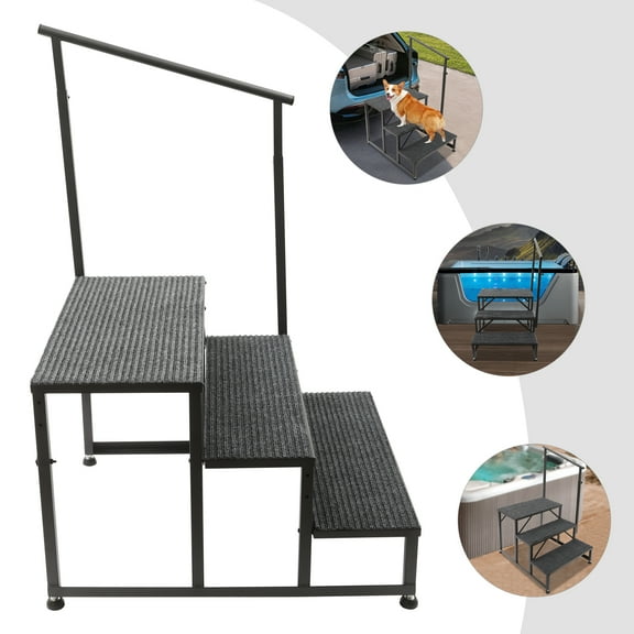 3 Steps Step Ladder with Handrails Swimming Pool Ladder Above Ground Portable Step Stool Home Decor