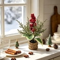 thumbnail image 4 of Christmas Artificial Berry plants Tabletop Ornament Festive Living Room Desk Scene Decor, Multicolor, 7.87 In, 4 of 7