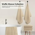 thumbnail image 5 of Waffle Bath Towels Set 4 Pack, Premium Microfiber Bathroom Towels, Ultra Soft, Lightweight, Highly Absorbent and Quick Dry Towel for Bathroom, Gym, Shower, Hotel, and Spa, 27 x 54 Inch, Beige, 5 of 14
