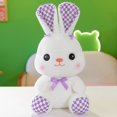 thumbnail image 1 of 25/35/45/60cm Cute / Soft / Fresh / Bunny Plush Toy / Rabbit Doll with Plaid Decoration / Children's Birthday Giftpurple45cm Deng Xun unisex, 1 of 2
