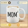 thumbnail image 2 of Shop4Ever® Mom Squared Mother of 2 Ceramic Coffee Mug Cup Gift for Mom of Three (White Handle 11 oz.), 2 of 4