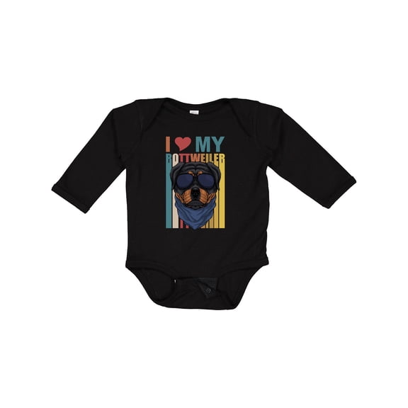 Inktastic I Love My Rottweiler Dog Boys or Girls Long Sleeve Baby Bodysuit