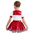 thumbnail image 2 of Moggemol Enfants Filles Marin JK Uniforme Brillant Manches Courtes Col à Revers Ligne A Robe Tutu de Ballet Rouge 12, 2 of 6