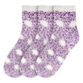 thumbnail image 2 of BambooMN Women's Fuzzy Polka Dot Cuff Socks - Deep Purple - 3 Pairs, 2 of 6