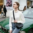 thumbnail image 2 of URSOFINE Genuine Leather Crossbody Bag for Women, Multi-Pocket Casual Sling Purse with Adjustable Wide Strap, 2 of 7