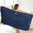 thumbnail image 2 of Covina Home 4 Pack Navy Blue Bath Towel Set Microfiber Bathroom Towel Set Ultra Soft Plush Oversized Towels Adult Luxury Bath Sheet, 2 of 10