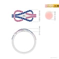 thumbnail image 3 of ANGARA Natural Encrusted Pink and Blue Sapphire Infinity Knot Ring in 14K White Gold for Women (Size-1.3mm) | September Birthstone, Anniversary, Jewelry Gift for Women | Natural Blue Sapphire Ring, 3 of 7