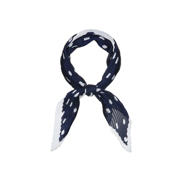 INSPIRE CHIC Mouchoir à Losanges pour Femme Bandana à Pois Bandeau pour Cheveux Bleu Marine Blanc