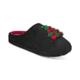 thumbnail image 1 of Charter Club Tree Pom-Poms Clog Slippers with Memory Foam (Black, X-Large), 1 of 3