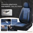 thumbnail image 2 of Coverado Front Car Seat Covers, Stylish Faux Leather 2 Seat Protectors, Automotive Interior Accessories Universal Fit for Most Cars, Black & Blue, 2 of 8