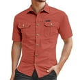 thumbnail image 1 of Men's Slim Fit Casual Shirt with Pockets Stretch Summer Everyday Wear, 1 of 3