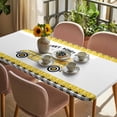 thumbnail image 3 of Yellow Truck Table Cloths for 4 Foot Rectangle Tables, Spring Bees Daisy Honey Black Buffalo Lattice Patio Waterproof Elastic Fitted Tablecloths, Washable Rectangular Table Cover for Camping, 3 of 8