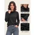 thumbnail image 6 of MOYIKO Mock Cowl Neck Long Sleeve Shirts for Women Casual Relaxed Loose Fit Pullover Shirt, 6 of 7