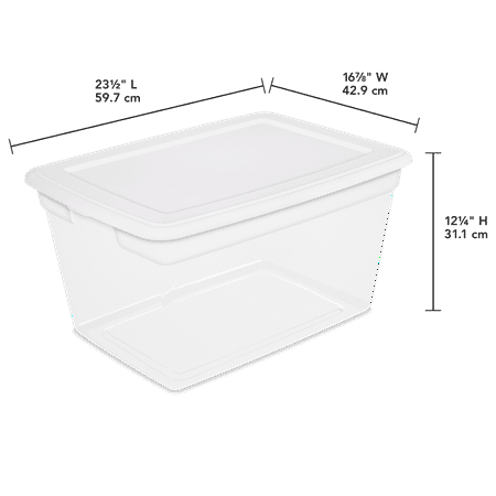 Large Plastic Storage Container Box Clear 8 Pack Set Tote Bin Stackable ...