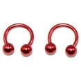 thumbnail image 3 of Pair of 14G Anodized Horseshoe Circular Barbell Surgical Steel - 6 Color Options, 3 of 6