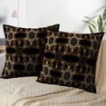 thumbnail image 3 of LALILO Throw Pillow Covers Golden Black Gold Black Floral Ornament Cushion Cover 18" x 18", 1568 Pack, 3 of 6