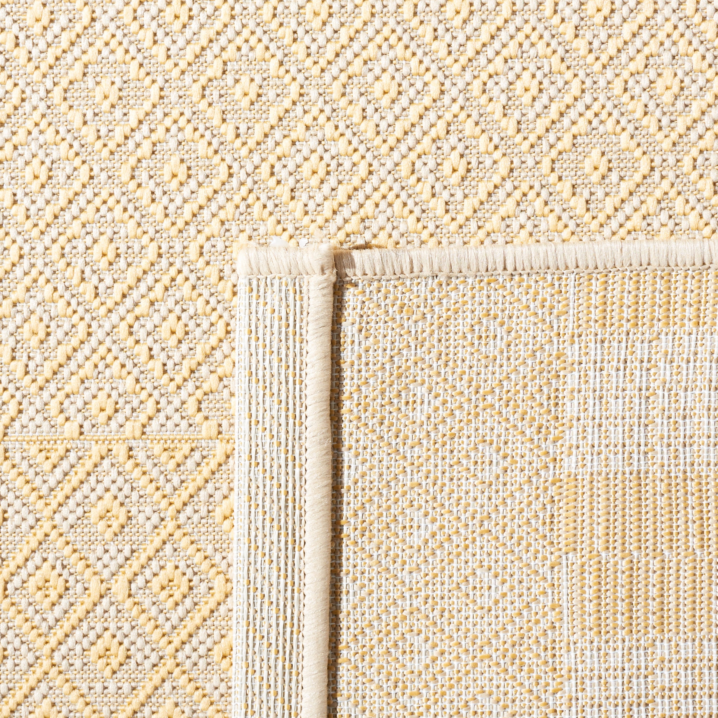Safavieh Courtyard Naomi Geometric Indoor/Outdoor Area Rug, Gold/Beige, 6'7" x 6'7" Square