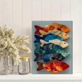 thumbnail image 2 of Fish Family Canvas Wall Art, School of Fish Wall Hanging, Housewarming Gift Modern Home Decor, 2 of 8