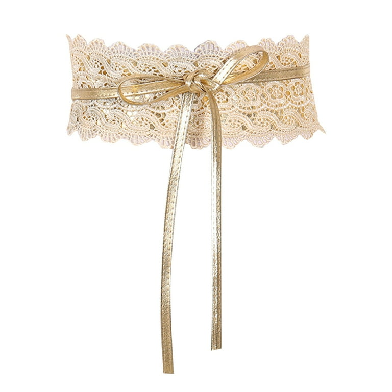 Bmisegm Womens Fashion Lace Dress Belt Hollow Out Belt Decorated Waist Belt  Belts for Women Gold One Size - Walmart.com